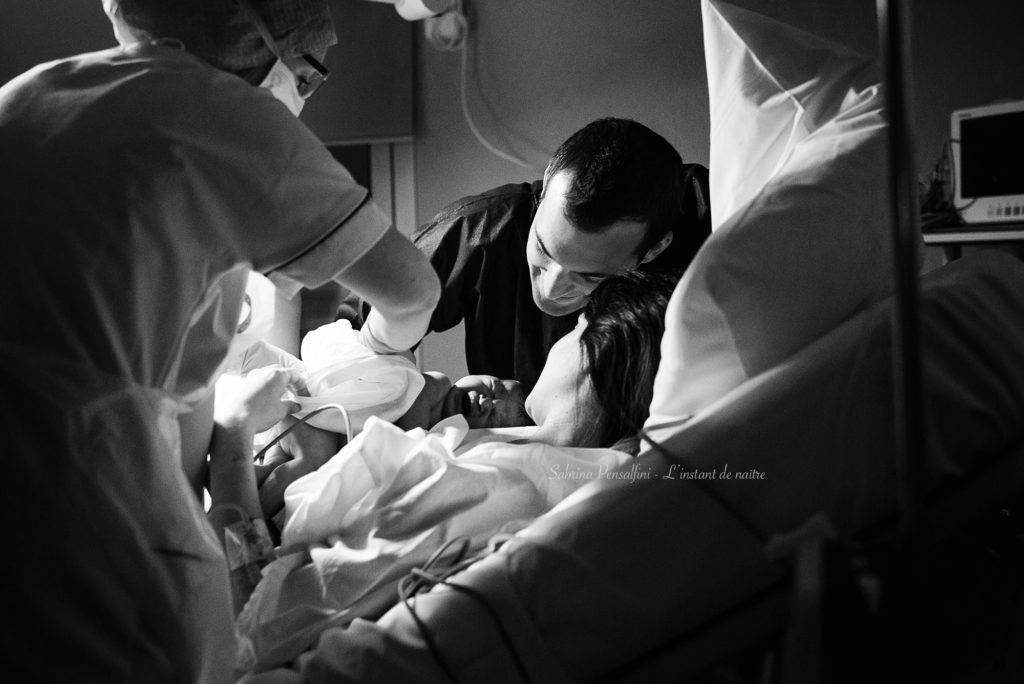 reportage photo d'accouchement en clinique dans l'Hérault